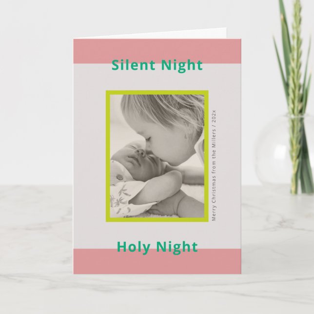Julfoto hälsning nyfödd baby kort (Framsida)