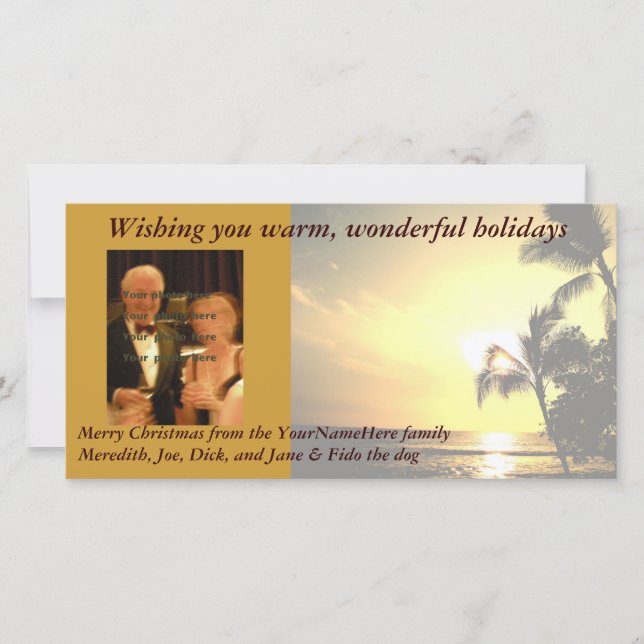 Julfoto handflatan Träd Julkort (Framsida)