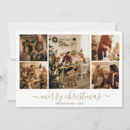 Julfoto-Helgdag-kort (Guld) Julkort