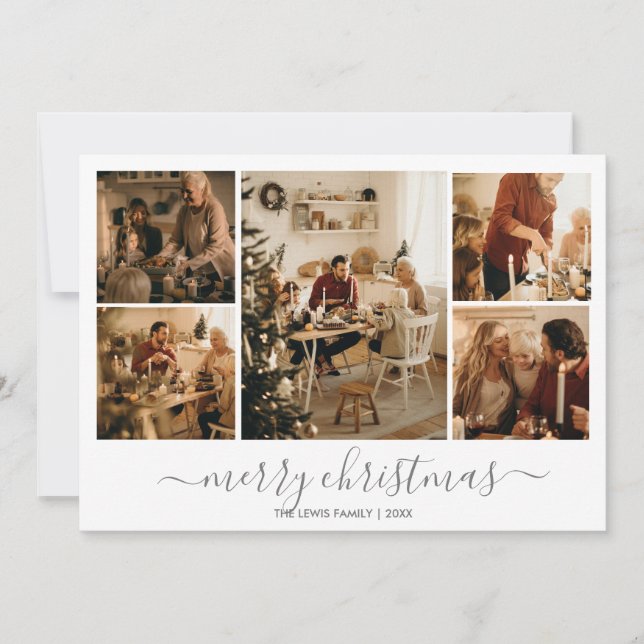 Julfoto-Helgdag-kort (Silver) Julkort (Framsida)