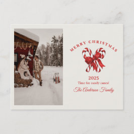Julfoto i anpassningsbar candy cane helg vykort