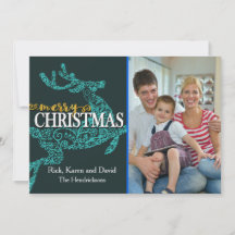 Julfoto i bakgrunden för renar