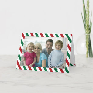 Julfoto i candy cane, hälsningskort helgkort