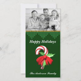 Julfoto i candy cane julkort