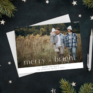 Julfoto i familjen Merry & Bright Rustic Julkort