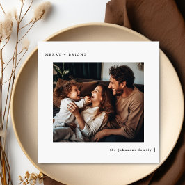 Julfoto i familjen Mry & BrightStor-minimalistisk Julkort