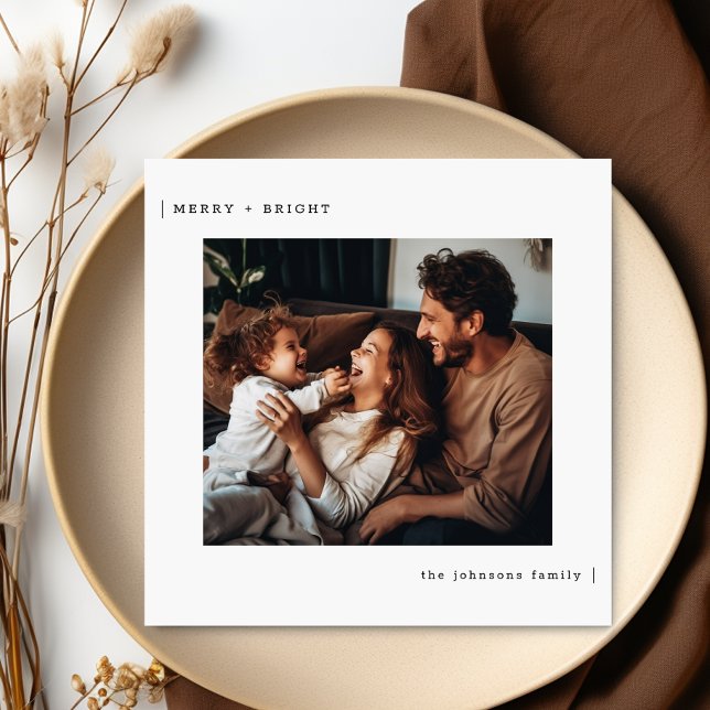 Julfoto i familjen Mry & BrightStor-minimalistisk Julkort (Skapare uppladdad)