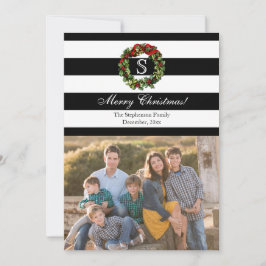 Julfoto i Monogram Wide Rand Julkort