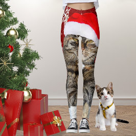 Julfoto i Santa Hat Snowflake i Röd Leggings