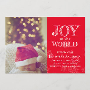 Julfoto Joy till världskungörelsen i Baby Inbjudningar