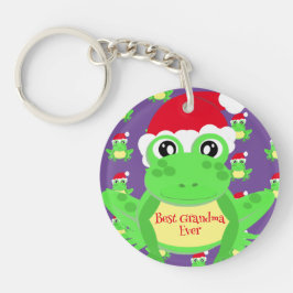 Julfoto Lila Frog Santa Hat Mönster