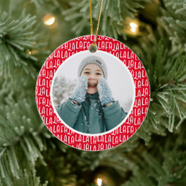 Julfoto med Cute Red personlig helgdag Julgransprydnad Keramik
