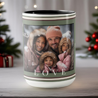 Julfoto med enkel modern Vintage Typografi Mugg