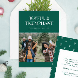 Julfoto med glatt och triumferande Religiösa Julkort