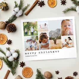 Julfoto med minimalistisk och enkel skrivmaskin julkort