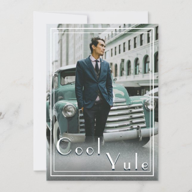 Julfoto med modern Anpassningsbar, Coola Julkort (Framsida)