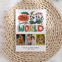 Julfoto med modern fetstilt Blommigt Julkort