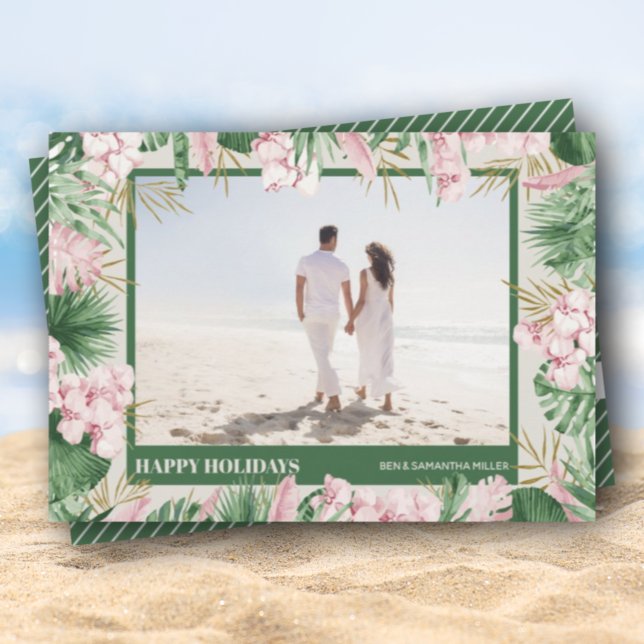 Julfoto med vattenfärg, Blommigt Julkort (Skapare uppladdad)