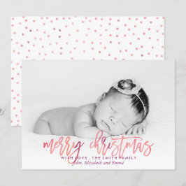 Julfoto med vattenfärg Typografi Julkort