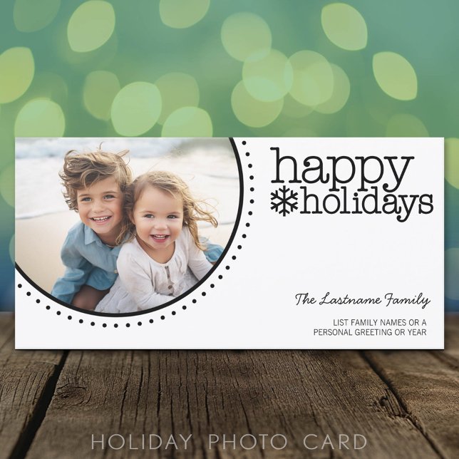 Julfoto - Modern, minimal svart vit Julkort (Classic Holiday Photo Card)