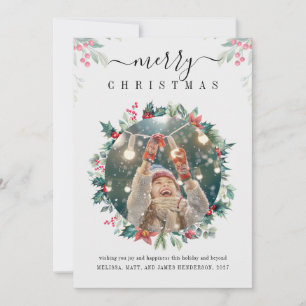 Julfoto Modern Mistletoe Red Berries