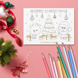 Julfoto Namn Anpassningsbar Färgning Roligt Cute Julkort