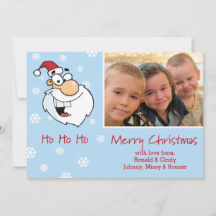 Julfoto/namn tomten - Ho Ho Ho anpassningsbar Julkort