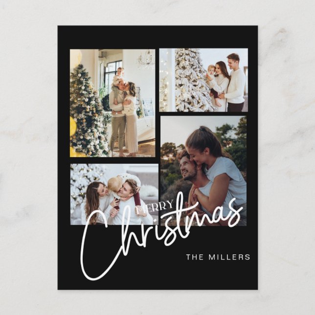 Julfoto Ornament, Photo Collage jul Vykort (Framsida)