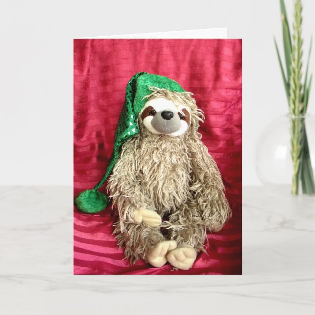Julfoto Sloth Kort (Framsida)
