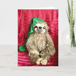 Julfoto Sloth Kort