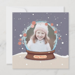 Julfoto Snö Globe Julkort