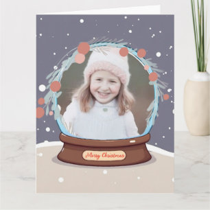 Julfoto Snö Globe Kort