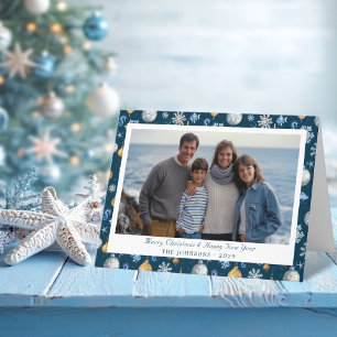 Julfoto snöflingor & Nautical Inslag Helgkort