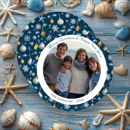 Julfoto snöflingor & Nautical Inslag Julkort