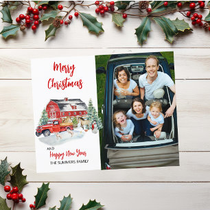 Julfoto - vattenfärg Rustic Barn Farm Budget