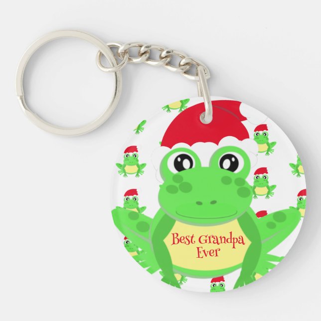 Julfoto White Frog Santa Hat Mönster (Framsidan)