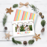 Julfotokollage, regnbåge söt anteckningskort<br><div class="desc">Julfotokollage,  regnbåge,  söt roligt allt är en smart design. Perfekt för ett modernt familjemässigt helgdag.</div>