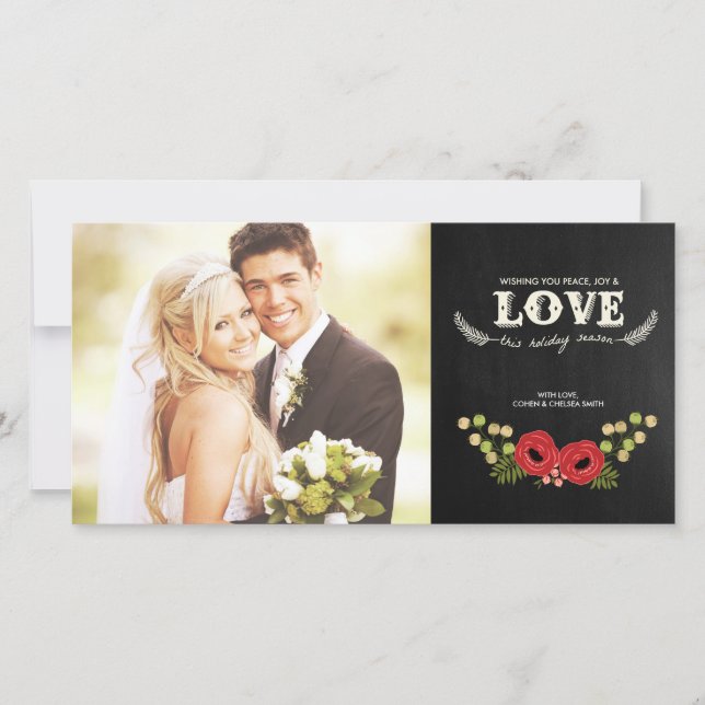 Julfotokort | Blommigt av kalkbord Julkort (Framsida)