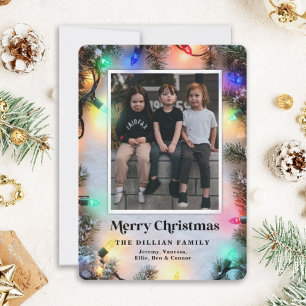 Julfotokort helgdag Modern Festive ljus Julkort