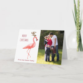 Julfotokort roligt Rudolph flamingo Helgkort