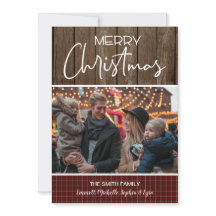 Julfotopakort, rustiskt julkort