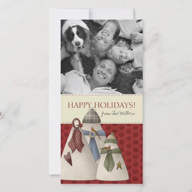 Julfotopapport Snögubbe Julkort (Framsida)