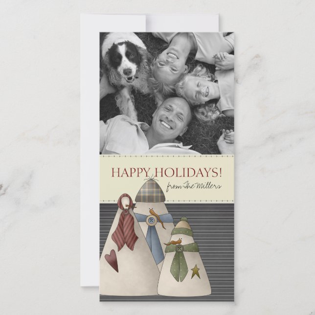 Julfotopapport Snögubbe Julkort (Framsida)