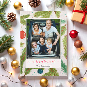 Julfotopatens Grönt White Helgdag Julkort