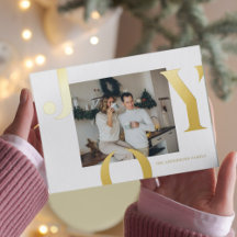 Julfotopatfamilj | Guld Joy-vykort