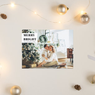 Julfotopatfamilj Merry Bright HELGDAG Vykort
