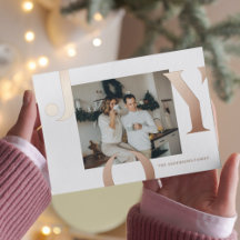 Julfotopatfamilj | Ro guld Joy Postcard