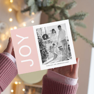 Julfotopatfamilj Rosa Joy Helgdag-vykort Vykort