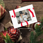 Julfotopatfamilj | Rött jokerkort Vykort<br><div class="desc">Julfotopatfamilj | Red Joy</div>