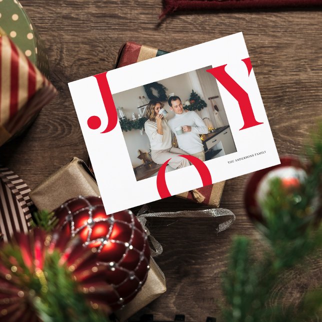 Julfotopatfamilj | Rött jokerkort Vykort (Skapare uppladdad)